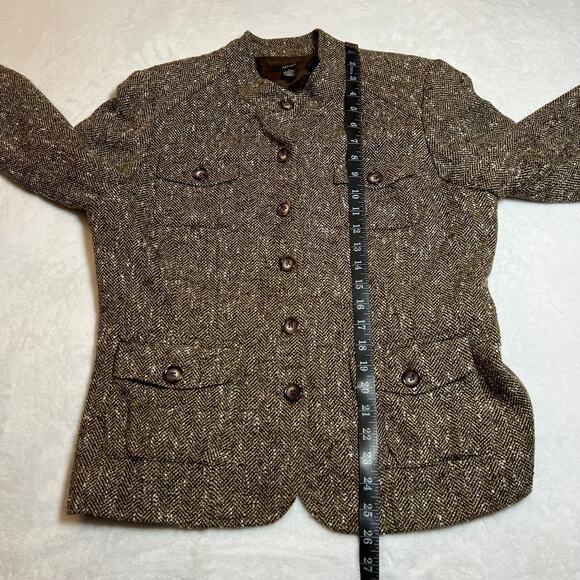 Alfani Tweed Button Up Blazer Jacket Size 12 Office Career Preppy Minimalist - Picture 8 of 8